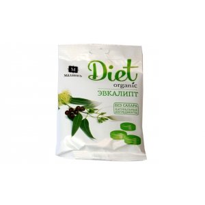 Леденцы МАЛВИКЪ Diet без сахара Лимон Мята 50 гр. 