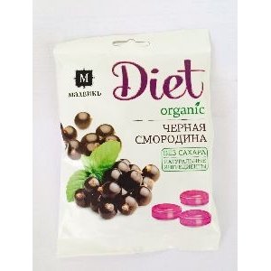 Леденцы МАЛВИКЪ Diet без сахара Лимон Мята 50 гр. 