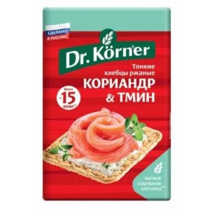 Хлебцы хрустящие Dr. Korner «Ржаные» с кориандром и тмином