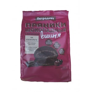 Пряники шоколадные с вишневой начинкой на изомальте, 300 г