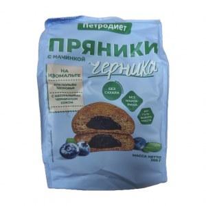Пряники с начинкой черника на изомальте 300г